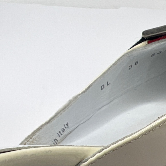 Lario Sz 36 Kitten Heel Patent Leather Ribbon Pointed Toe Slip On Mules Shoes - Picture 7 of 13